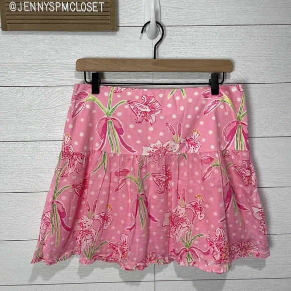 Lilly Pulitzer Pink Print Skirt Size 6 - Picture 2 of 12